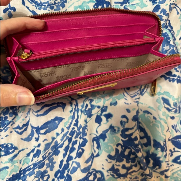 Michael Kors ostrich leather wallet, pink - Picture 4 of 5